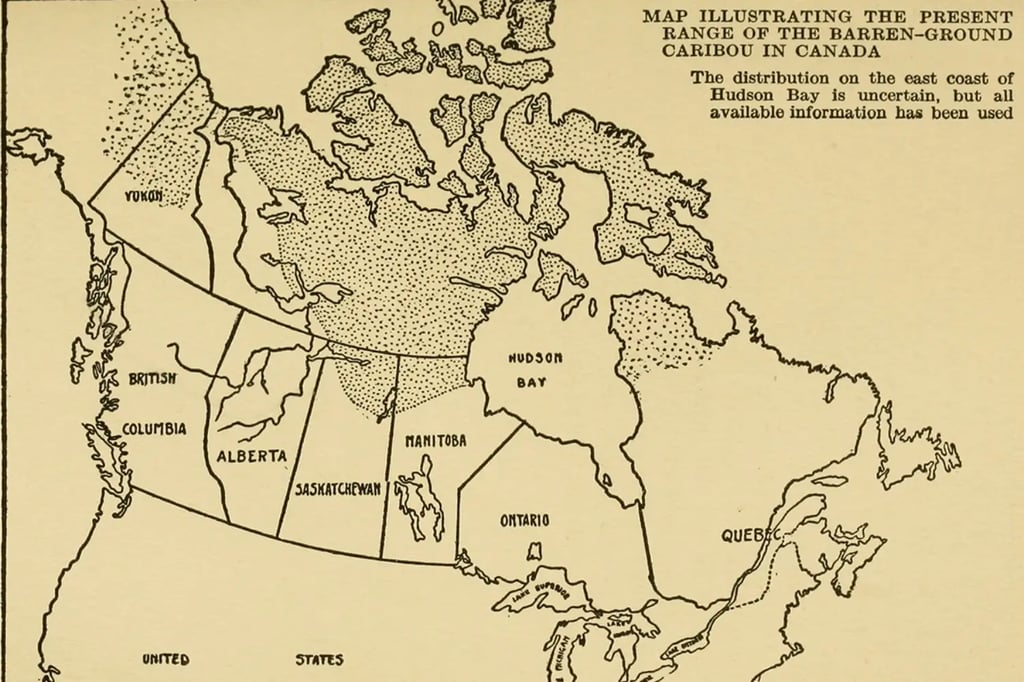 Map Illustrating present range caribou