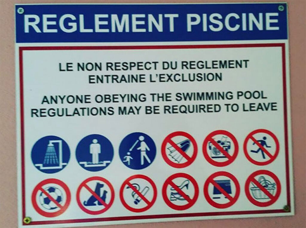 Reddit Funny Mistranslations 6 Anyone obeying the swimming pool