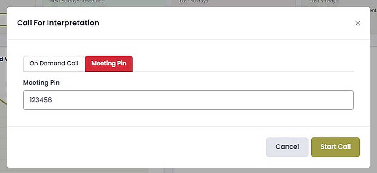 Joining a pre-scheduled appointment with a meeting pin